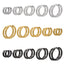 Fashion Solid Color Stainless Steel Hoop Earrings with Bead Accent
