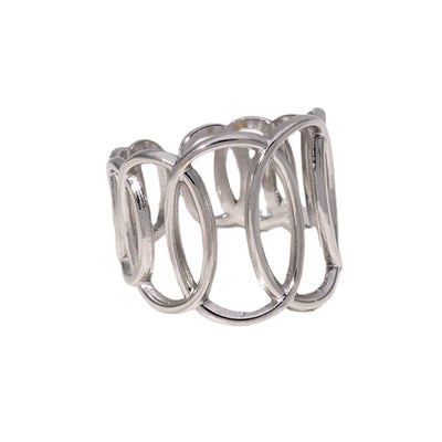 Fashion Geometric Stainless Steel Open Ring