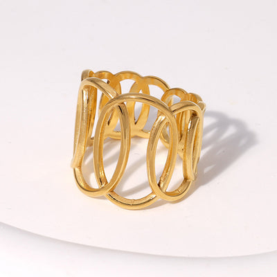 Fashion Geometric Stainless Steel Open Ring