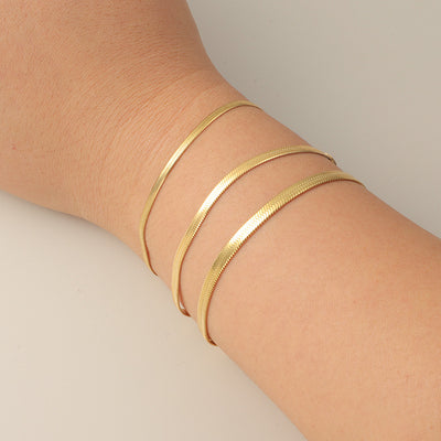 Solid Color Stainless Steel Snake Chain Bracelet