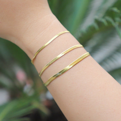 Solid Color Stainless Steel Snake Chain Bracelet