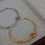 Fashion Minimalist Titanium Steel Knot Bangle Bracelet Plated in 18K Gold