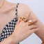 Geometric Star Titanium Steel Ring - 18K Gold Plated Statement Jewelry