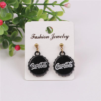 Fashion Spray Paint Bottle Cap Cartoon Earrings NHYL155114