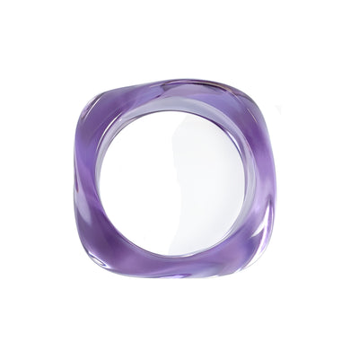 Acrylic Marble Pattern Wide Square Bangle Bracelet for Women