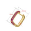 Fashion Square Copper Plated Rhinestone Hoop Earrings