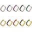 Fashion Square Copper Plated Rhinestone Hoop Earrings