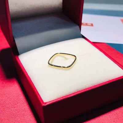 Fashion Square Diamond Stainless Steel Ring