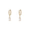 Fashion Square Titanium Steel Earrings Inlay Zircon Stainless Steel Earrings 1 Pair
