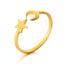 Fashion Star and Moon Stainless Steel Open Ring Set