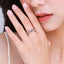 Sterling Silver S925 Rainbow Gemstone Hollow Women's Ring