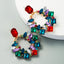 Exaggerated Geometric Alloy Rhinestone Earrings