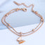 Fashion Titanium Steel Butterfly & Sterling Silver Star Moon Layered Anklet Bracelet