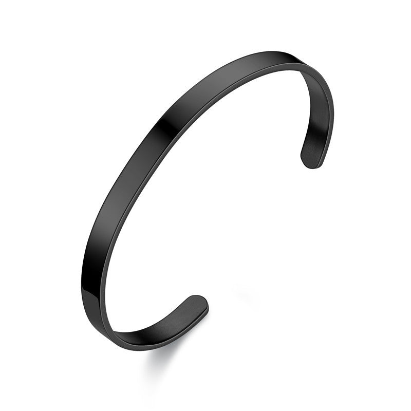 Fashion Titanium Steel C-Shaped Customizable Phrase Bracelet