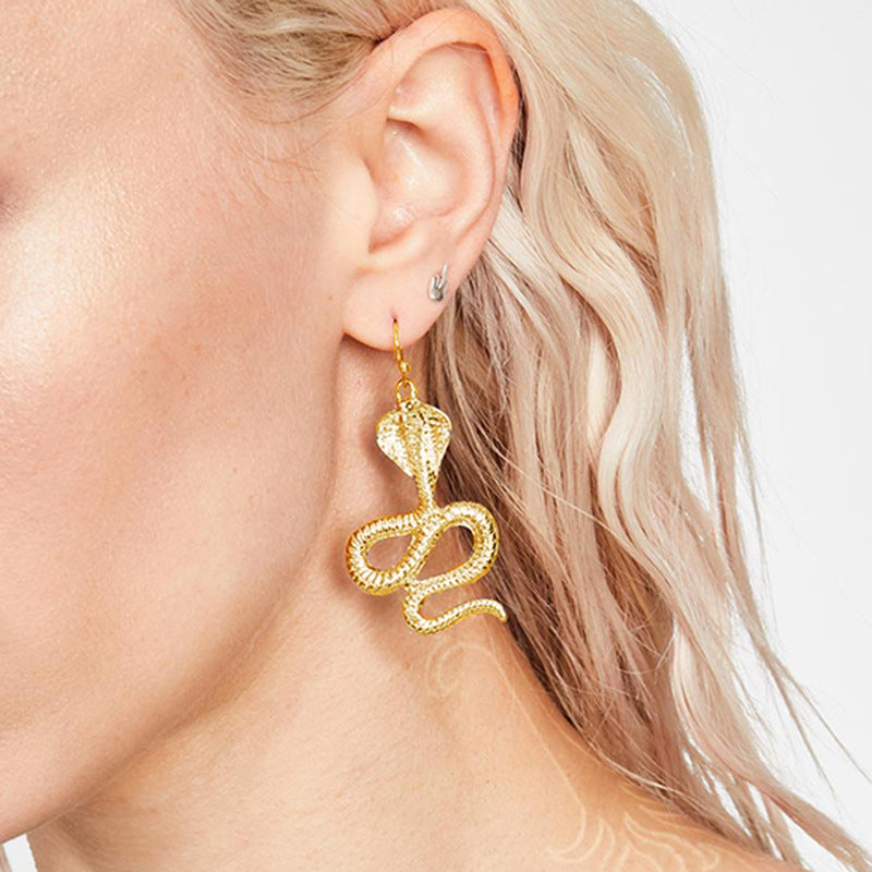 Fashion Snake-Shaped Rhinestone Earrings - Trendy Statement Jewelry