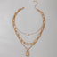 Fashion Multi-layer Heart Lock Pendant Necklace