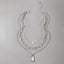 Fashion Multi-layer Heart Lock Pendant Necklace