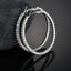 Exaggerated Geometric Circle Earrings with Large Diamond Design - Bridal Jewelry