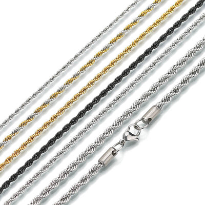 Fashion Twist Stainless Steel Unisex Chain Necklace