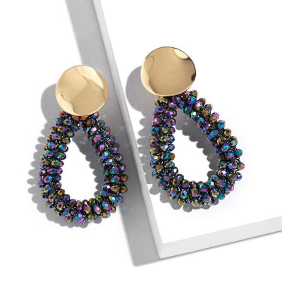 Fashion Water Drops Geometric Colorful Beads Earrings NHAS128379