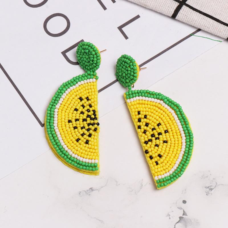 Fashion Watermelon Dragon Fruit Handmade Bead Earrings NHJJ149449