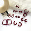 Fashion Wine Red Flocking Geometric Collection Earrings