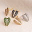 Elegant Leaf Design 18k Gold Plated Zircon Adjustable Ring