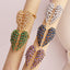 Elegant Leaf Design 18k Gold Plated Zircon Adjustable Ring