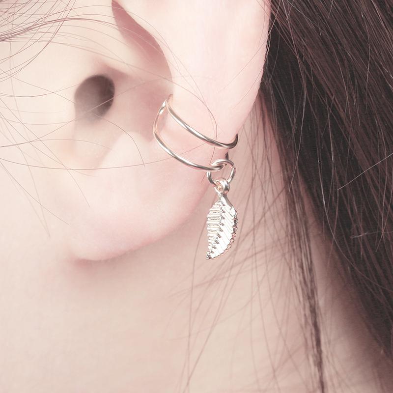 Elegant Metal Leaf Ear Cuff Clip Earrings for Women