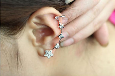 Fashion Women Star Rhinestone Ear Cuff Clip Earrings Alloy Alloyen NHDP136110