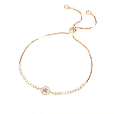 Fashionable Turkish Blue Eye Bracelet with Colorful Zirconia and Adjustable Design