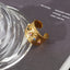 18k Gold Plated Titanium Steel Multicolor Zircon Open Band Ring