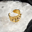18k Gold Plated Titanium Steel Multicolor Zircon Open Band Ring
