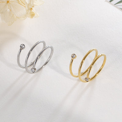 Elegant Multi-Layer Stainless Steel Creative Ring for Women