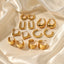 French Geometric 14k Gold Plated Stainless Steel Earrings for Women