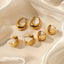French Geometric 14k Gold Plated Stainless Steel Earrings for Women