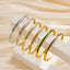 French Style Colorful Zircon Inlay Titanium Steel Bangle