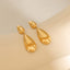 French Style Water Droplet Titanium Steel Earrings with 18K Gold Plating