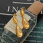 French Style Water Droplet Titanium Steel Earrings with 18K Gold Plating