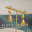 French Style Water Droplet Titanium Steel Earrings with 18K Gold Plating