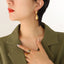 French Style Water Droplet Titanium Steel Earrings with 18K Gold Plating