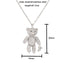 Full Diamond Bear Copper Necklace Micro Inlaid Zircon Cute Bear With Little Bear Pendant Necklace
