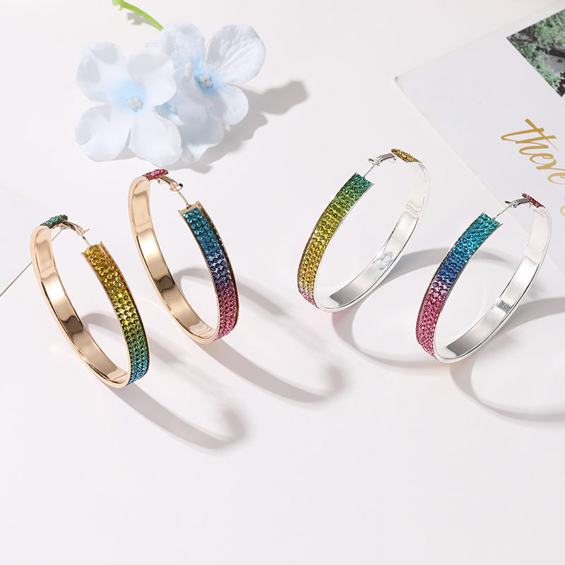 Gradient Crystal Full Diamond Earrings for Women