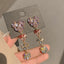 Full Diamond Purple Love Earrings Tassel Earrings Exaggerated Long Style Earrings