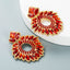 Geometric Flower Inlaid Color Rhinestones Pendant Earrings