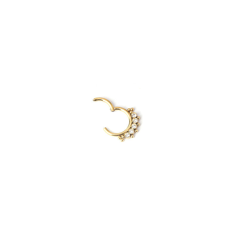 Geometric Stainless Steel Diamond Ear Nose Piercing Nose Ring