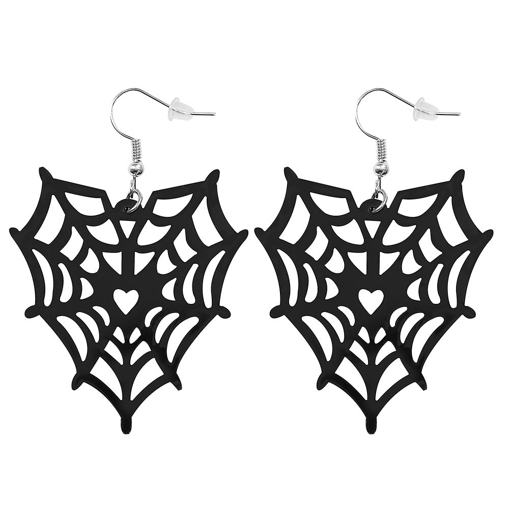 Ghost Spider Skeleton Bat Acrylic Halloween Earrings