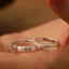 Glam Geometric Sterling Silver Zircon Couple Ring - Fashion Alphabet Design Valentine's Gift