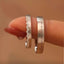 Glam Geometric Sterling Silver Zircon Couple Ring - Fashion Alphabet Design Valentine's Gift