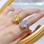 Glam Luxurious Lady Geometric Sterling Silver Inlay High Carbon Diamond Rings